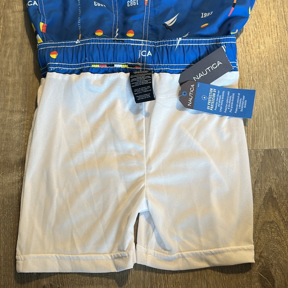 NWT Nautica Boys Swim Trunks – Size S (8) – Soft Liner, Blue Sailboat Print - Picture 6 of 7